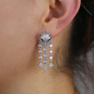 Melinda Maria Fierce Baby Jaguar Dangle Silver Earrings